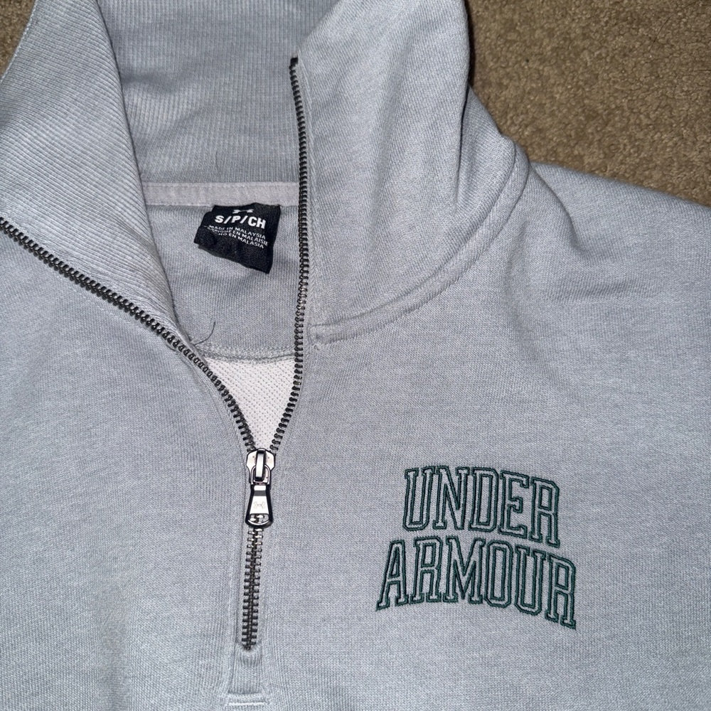 Under Armour Light Gray Zip-Up Sweater